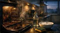 Backofen reinigen ohne Natron: mit Essig, Spülmittel und Geduld gegen Eingebranntes