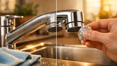 Küchenarmatur reinigen: So entfernst du Wasserflecken und Kalk mit dem Alufolie-Trick