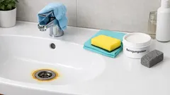 Gelbe Ränder im Waschbecken entfernen: so löst du Kalk schonend und ohne Kratzer