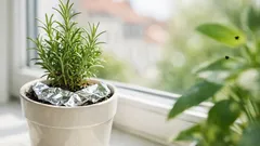 Alufolie im Rosmarin-Topf: so schützt du die Pflanze vor Schädlingen und Trockenstress